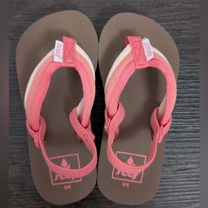 Reef Kids Coral and Cream Backstrap Flip Flops